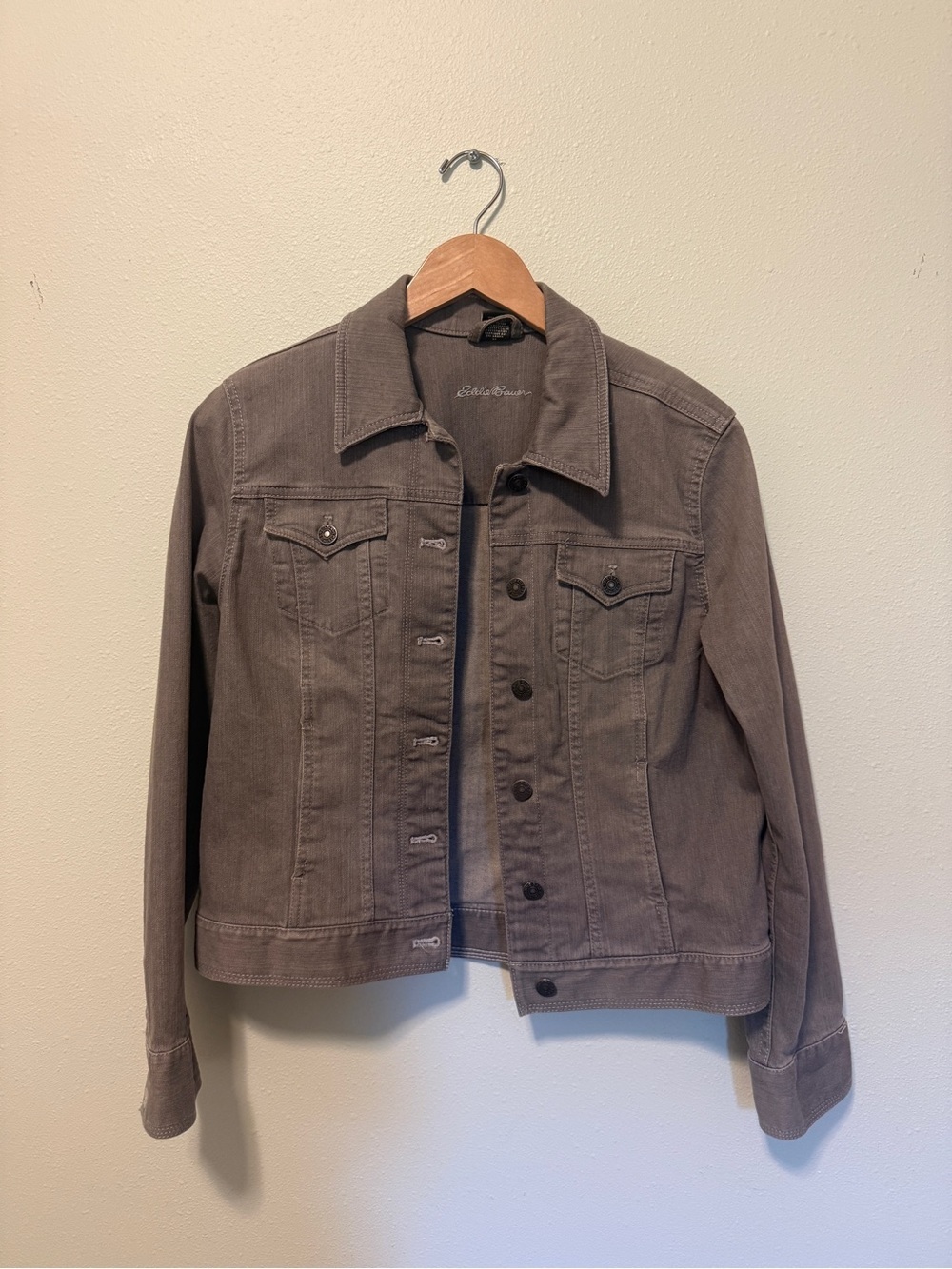 Eddie Bauer Women's Taupe-Gray Denim Jacket